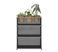 Buffet USM Haller M56 avec accessoires pour plantes - Livraison rapide - Noir graphite - USM HALLER QS M56 30