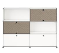 Buffet USM Haller M66 avec panneaux souples - Blanc pur-taupe - USM HALLER QS M66 24_92