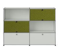 Buffet USM Haller M66 avec panneaux souples - Livraison rapide - Gris clair - Vert - USM HALLER QS M66 29_94