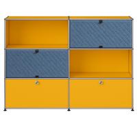 Buffet USM Haller M66 avec panneaux souples - Livraison rapide - Jaune doré-bleu - USM HALLER QS M66 25_95