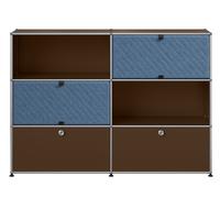 Buffet USM Haller M66 avec panneaux souples - Marron-Bleu - USM HALLER QS M66 22_95