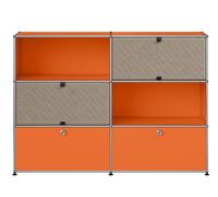 Buffet USM Haller M66 avec panneaux souples - Orange pur-taupe - USM HALLER QS M66 26_92