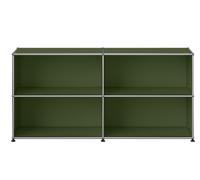 Buffet USM Haller M67 ouvert à quatre compartiments - Livraison rapide - Vert olive - USM HALLER QS M67 36