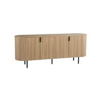 Buffet VAGOS - Coloris chêne naturel - 4 portes - 200 cm - Grand bahut moderne - Rangement spacieux