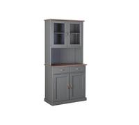 Buffet Vaisselier 4 Portes 2 Tiroirs Coloris Gris - MELINA -