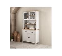 Bahut Buffet Misti 4P2T blanc chêne 90 x 40 x h180,5cm