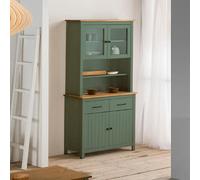 Buffet vaisselier 4 portes 90x40x180 cm vert et naturel - BLUZA