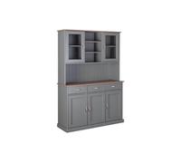 Buffet Vaisselier 5 Portes 3 Tiroirs Coloris Gris - MELINA -