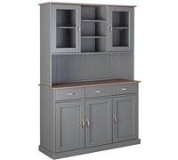 AltoBuy Melina - Buffet Vaisselier 5 Portes 3 Tiroirs Coloris Gris