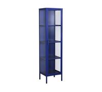 Buffet. vaisselier acier et verre trempé 1 porte 160cm bleu - Arkansas