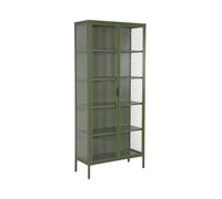 Buffet. vaisselier acier et verre trempé 2 portes 180cm vert - Arkansas