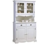 Buffet Vaisselier Blanc 4 Portes Style Anglais 6 Niches L 101 H 186 P 42 cm - L 101 x l 42 x H 186 cm Blanc G