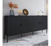 Buffet Viale Dmora, en Bois Mélaminé Noir 203x49x83h cm