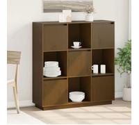 Buffet - VIDAXL - Marron Miel - Bois Massif - 110 cm - Salle à manger - Aspect bois