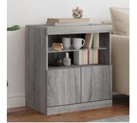 vidaXL Buffet avec Lumières LED, Armoire Latérale de Rangement, Organisateur de Salon Salle de Séjour Maison Intérieur, Moderne, Sonoma Gris
