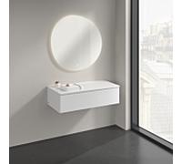Buffet Villeroy & Boch Antao K40100GF 100 x 26,8 x 50 cm, plan vasque laqué couleur, laque blanche brillante