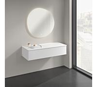 Buffet Villeroy & Boch Antao K41000MT 120 x 26,8 x 50 cm, plan vasque laquée couleur, laque blanche mate