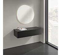 Buffet Villeroy & Boch Antao K41000PD 120 x 26,8 x 50 cm, plan vasque laquée couleur laque noire mate