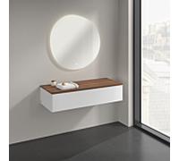 Villeroy & Boch V&B Buffet avec structure de façade Antao 120x26,8x50 cm, WBP chêne blanchi, laqué blanc brillant Quantité:1