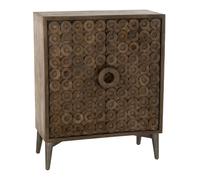Buffet vintage 2 portes 90x45x113 cm en manguier marron