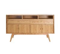 Buffet vintage en bois clair 4 portes 2 tiroirs L160 cm NORDECO