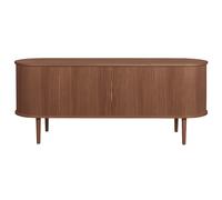 Buffet vintage en bois foncé noyer 2 portes coulissantes L160 cm EPIC