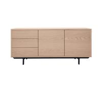 Buffet vintage finition bois chêne 2 portes 3 tiroirs L160 cm MANNY