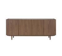 Buffet vintage finition bois foncé noyer 4 portes L180 cm SANAA