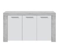 Buffet WENDY 3 portes L144cm - Blanc et béton Blanc/béton G