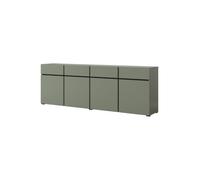 Buffet XL Coloris Vert Sauge 225cm Collection Havana. Bahut Design avec 4 Portes et 4 tiroirs.