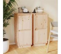Vidaxl Buffets 2 Pcs 31,5x34x75 Cm Bois Massif De Pin Multicolore