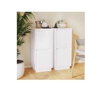 vidaXL Buffets 2 pcs Blanc 31,5x34x75 cm Bois massif de pin
