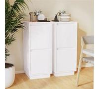 vidaXL Buffets 2 pcs Blanc 31,5x34x75 cm Bois massif de pin