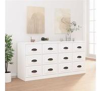 vidaXL Buffets 2 pcs blanc bois d'ingénierie 3185279
