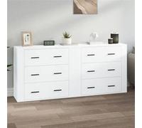vidaXL Buffets 2 pcs blanc bois d'ingénierie 3185407