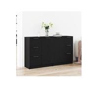 Buffets 2 pcs Chêne Noir 60x30x70 cm Bois d ingénierie