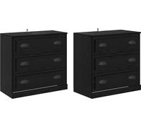 Buffets 2 pcs Chêne noir 70 x 35,5 x 67,5 cm Bois d'ingénierie
