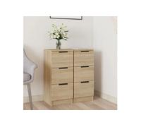 811158 vidaXL Buffets 2 pcs Chêne Sonoma 30x30x70 cm Bois d'ingénierie