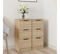 vidaXL Buffets 2 pièces Chêne Sonoma 30x30x70 cm Bois d'ingénierie