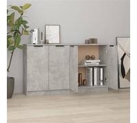 vidaXL Buffets 2 pièces gris béton 60x30x70 cm bois d'ingénierie