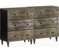 Buffets 2 pcs gris clair 60x33,5x75 cm bois de manguier massif