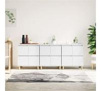 Buffets 3 pcs blanc 60x35x70 cm bois d ingénierie Blanc G