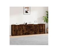 vidaXL Buffets 3 pcs Chêne fumé Bois d'ingénierie3185404 Marron G
