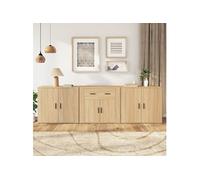 vidaXL Buffets 3 pièces Chêne sonoma Bois d'ingénierie 3185418