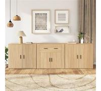 vidaXL Buffets 3 pcs Chêne sonoma Bois d'ingénierie 3185418