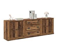Buffets 3 pcs - CLARENCE® - Montage simple - Buffet bahut/Armoire de Cuisine en bois - Bois Ancien 70 x 35,5 x 67,5 cm - bois d'ingé