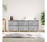 Buffets 3 pcs gris béton 60x35x70 cm bois d ingénierie Gris G
