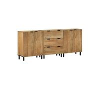 Buffets 3 pcs marron 60x33x75 cm bois massif de manguier Marron