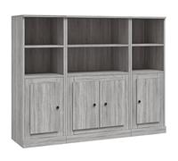 Buffets 3 pcs sonoma gris bois d ingénierie