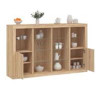 vidaXL Buffets LED 3 pcs Chêne sonoma